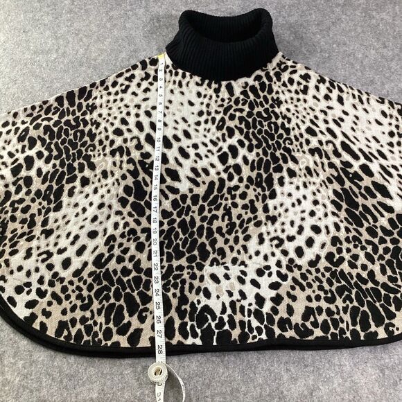 Chicos Sable Chianti Turtleneck Cape Poncho Sweater Womens L/XL Brown Cheetah - Picture 4 of 11